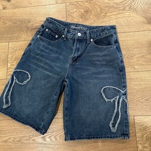 Blue Asphalt Dark Wash Denim Baggy short